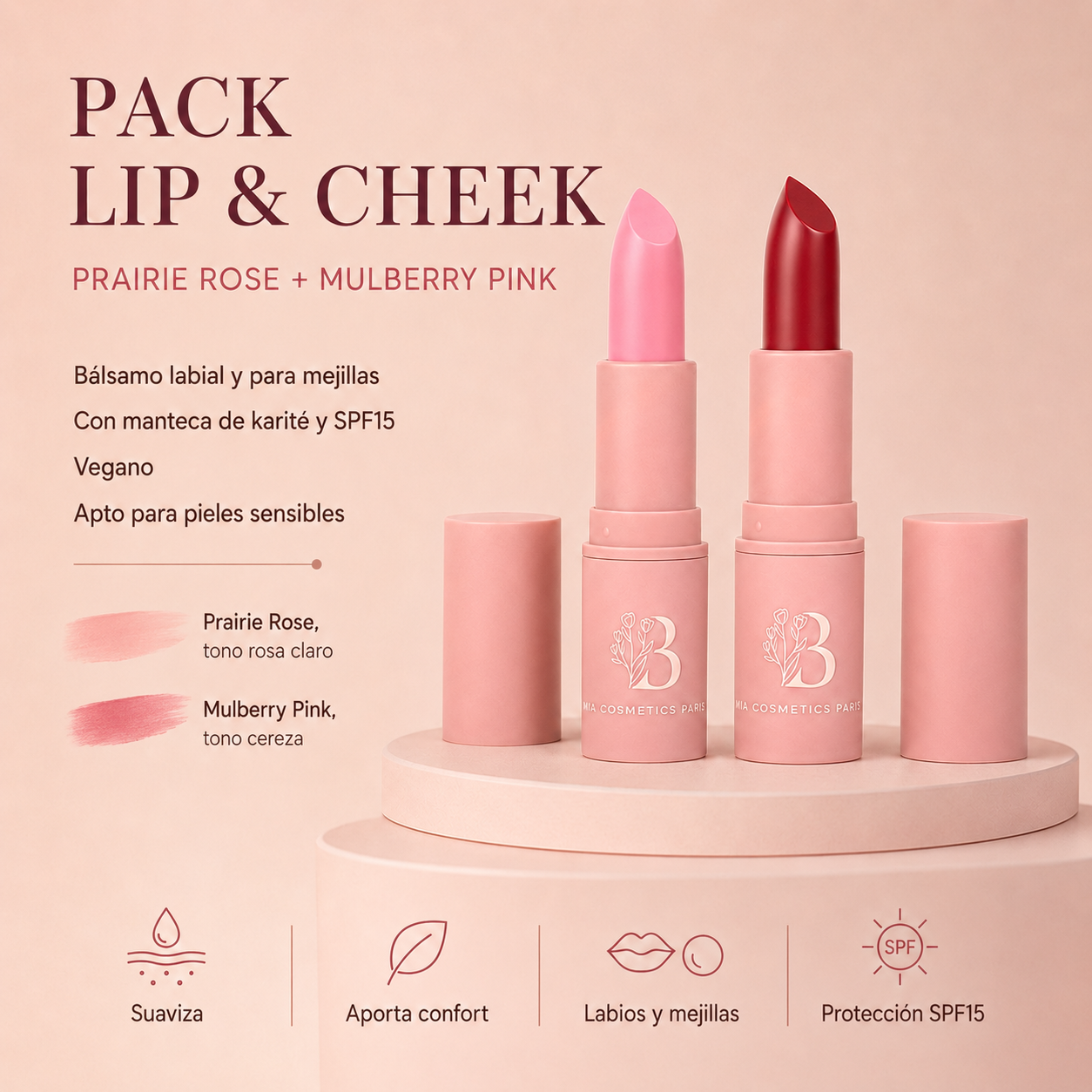 Pack 2 Balsamos Labiales - Apto Pieles Sensibles