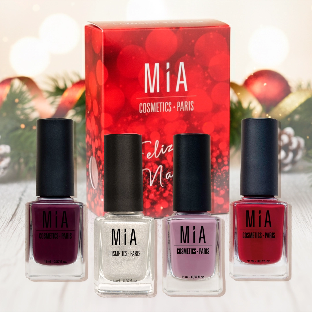 Pack 4 Esmaltes Navidad - 3 - Rustic Wine, Top Coat Glitter, Rosewood, Garnet